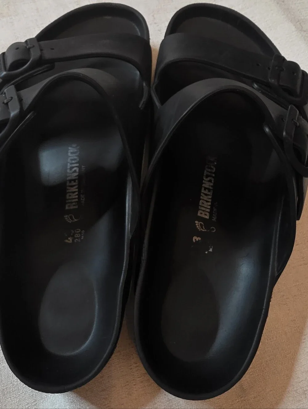 Birkenstock Arizona Essentials EVA Sandals Blacks Men's Size 10 Lightweight